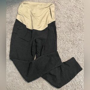 Gray Crop Maternity Leggings